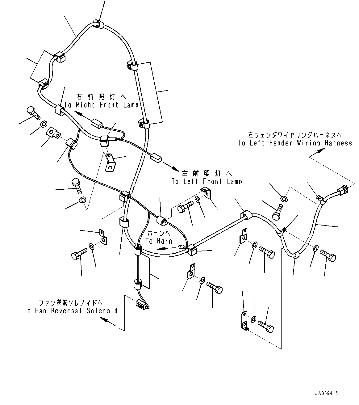 Схема запчастей Komatsu D65EX-16 - ЭЛЕКТРИЧ. ПРОВОДКА, ПРОВОДКА И КРЕПЛЕНИЕ (№8-) ЭЛЕКТРИЧ. ПРОВОДКА, ДЛЯ EXTREME ХОЛОДН. AREA СПЕЦ-ЯIFICATION (- DEG C)