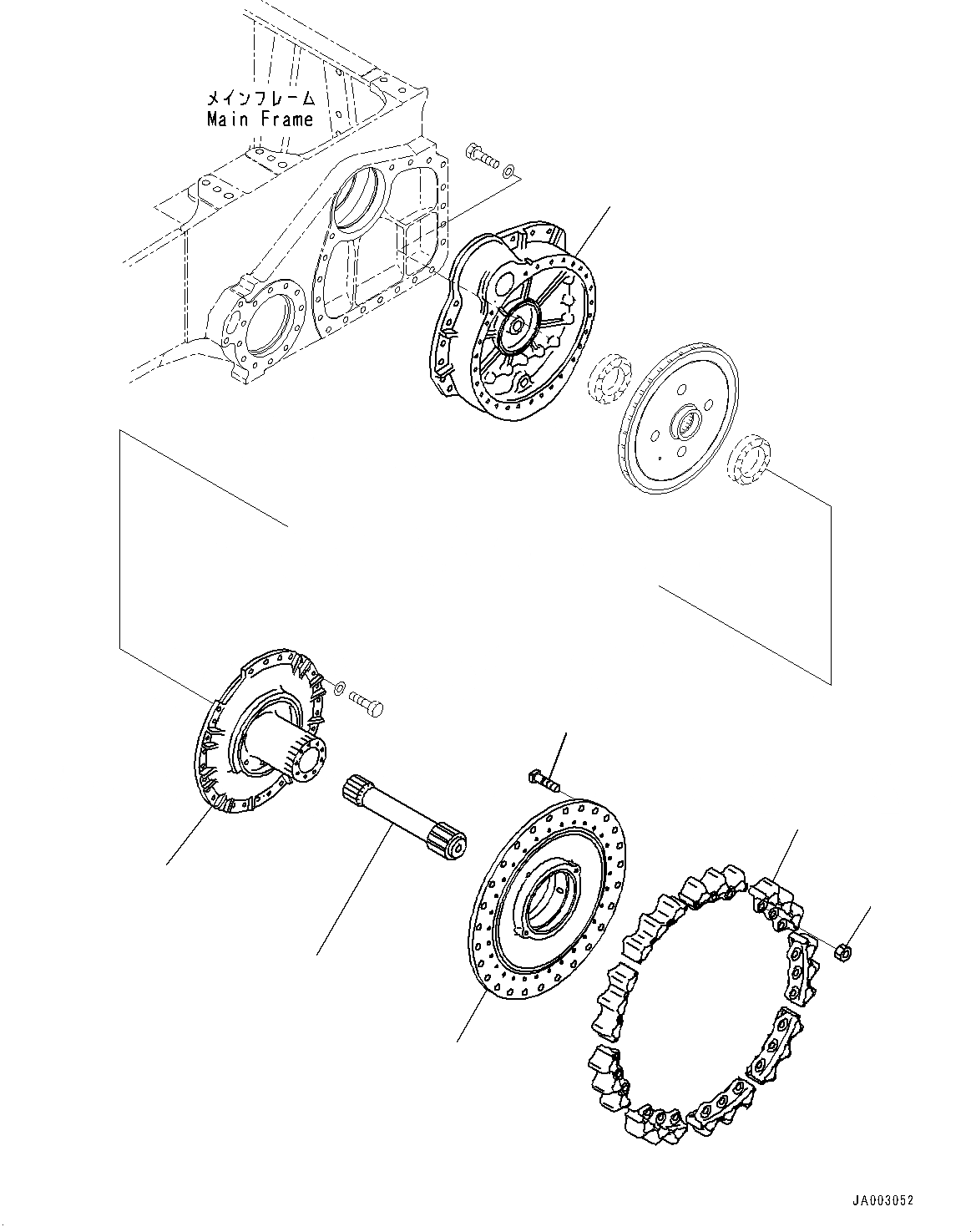 Схема запчастей Komatsu D65EX-16 - КОНЕЧНАЯ ПЕРЕДАЧА, ЗВЕЗДОЧКА ВТУЛКА, ЛЕВ. (№8-) КОНЕЧНАЯ ПЕРЕДАЧА, SEGMENTED TEETH, С ПОВОРОТН. ОТВАЛ С ИЗМ. УГЛОМ DOZER, ВНУТР. РАМА
