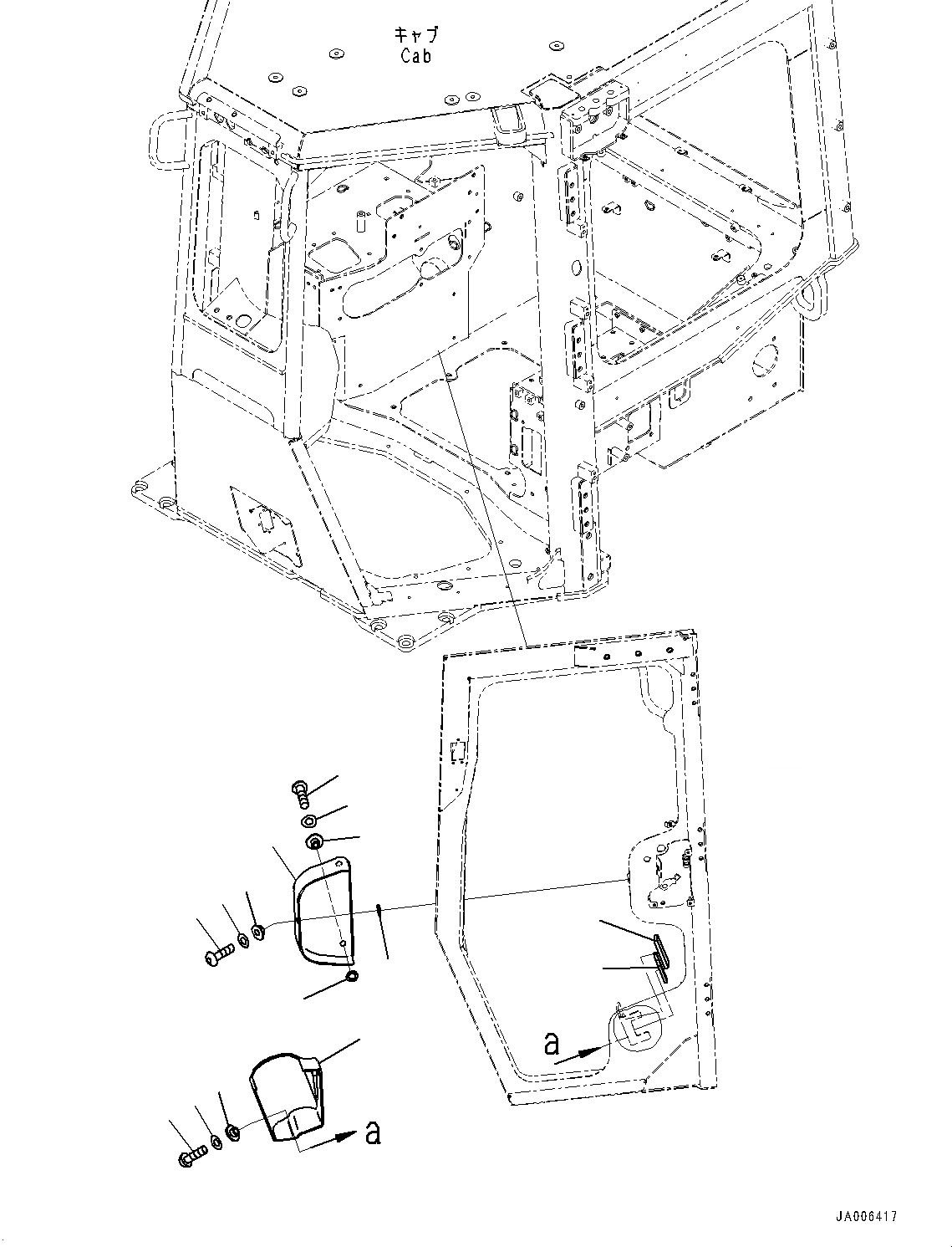 Схема запчастей Komatsu D65EX-16 - КАБИНА ROPS, ДВЕРЬ COVER, ЛЕВ. (№898-) КАБИНА ROPS, С KOMTRAX, ORBCOMM, PROVISION ДЛЯ РАДИО