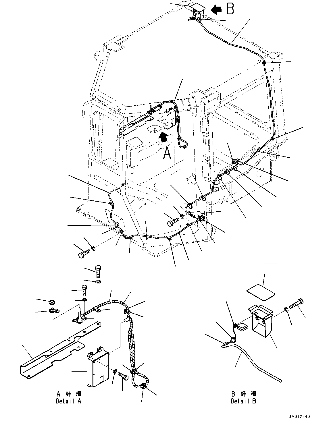 Схема запчастей Komatsu D65EX-16 - КАБИНА ROPS, KOMTRAX КОНТРОЛЛЕР (№8-) КАБИНА ROPS, БЕЗ РАДИО, KOMTRAX, GPRS