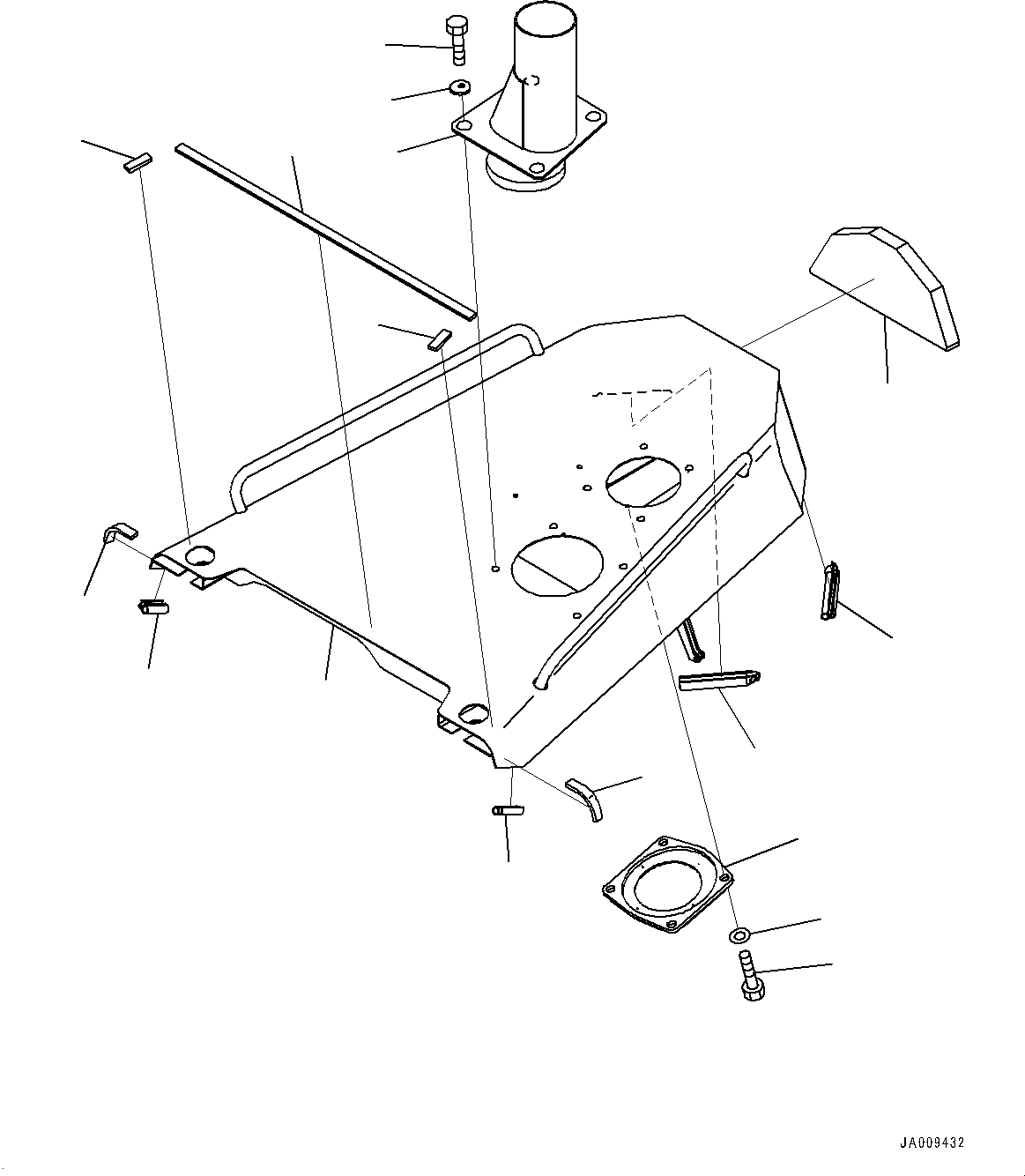 Схема запчастей Komatsu D65EX-16 - ФРОНТАЛЬНАЯ ЗАЩИТА ГРУППА, КАПОТ (№8-) ФРОНТАЛЬНАЯ ЗАЩИТА ГРУППА, С ТОПЛИВН. ФИЛЬТР ОБОГРЕВАТЕЛЬ., ДЛЯ EXTREME ХОЛОДН. AREA СПЕЦ-ЯIFICATION (- DEG C)