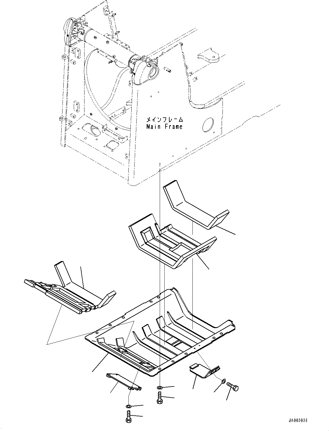 Схема запчастей Komatsu D65EX-16 - НИЖН. ЗАЩИТА, (№8-897) НИЖН. ЗАЩИТА, УСИЛ.ENED ТИП, ДЛЯ СТРАН ЕС НОВ. NOISE ARRANGEMENT 