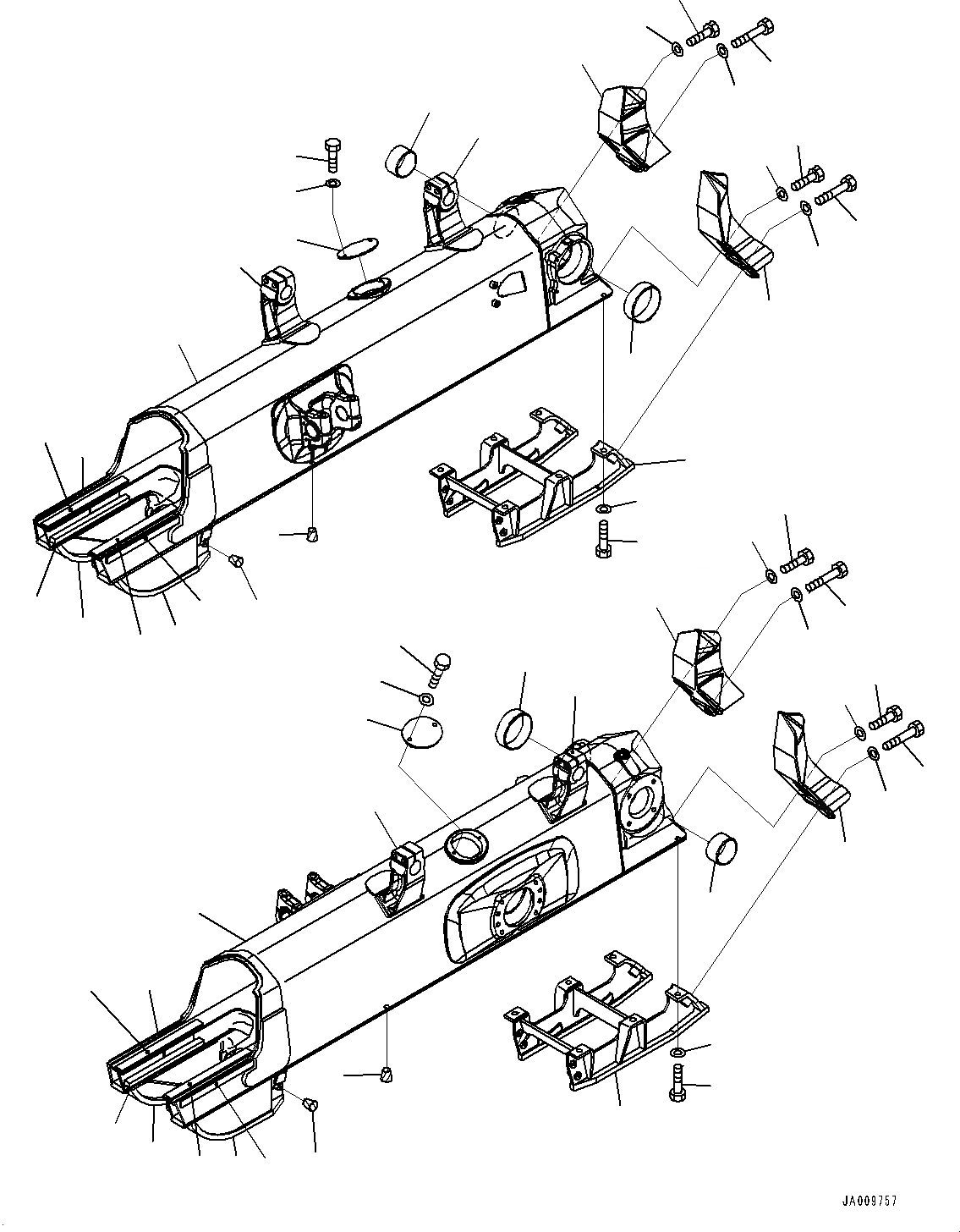 Схема запчастей Komatsu D65EX-16 - ГУСЕНИЧНАЯ РАМА (№8-) ГУСЕНИЧНАЯ РАМА, PLUS ТИП
