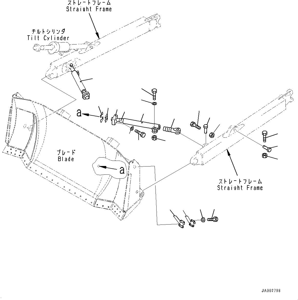 Схема запчастей Komatsu D65EX-16 - DOZER РЫЧАГ И БАЛКА (№8-) DOZER РЫЧАГ И БАЛКА, С ОТВАЛ С ПЕРЕКОСОМ