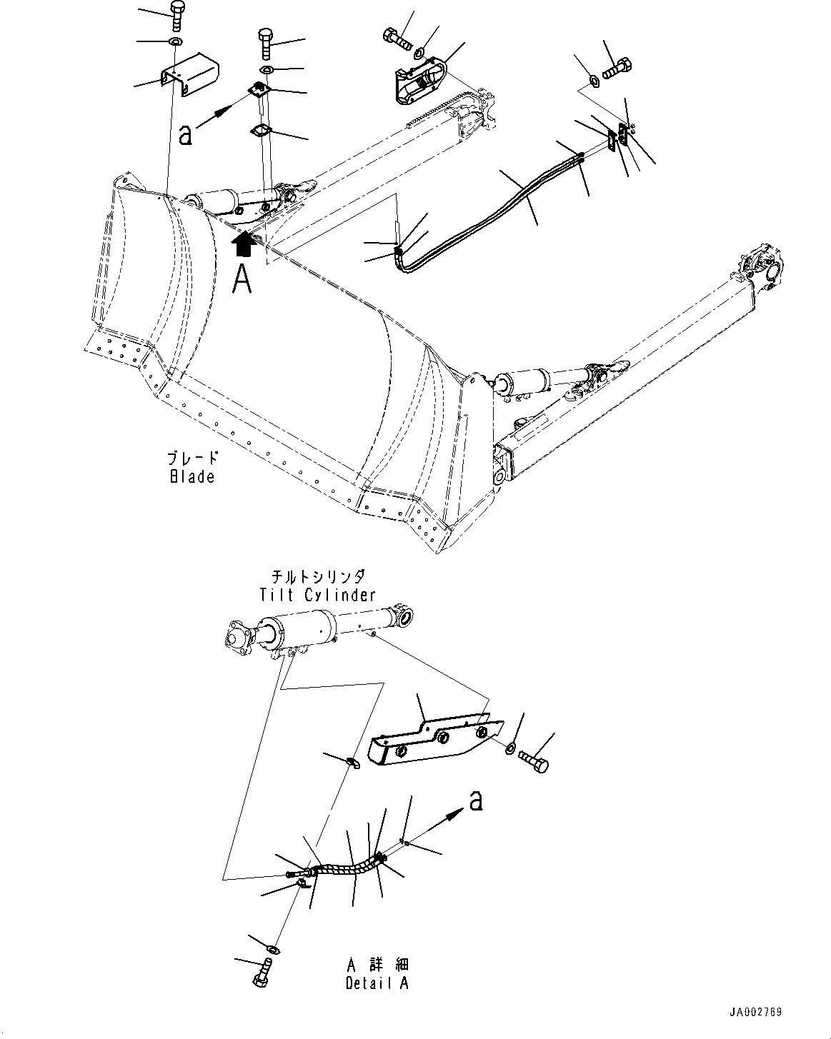 Схема запчастей Komatsu D65EX-16 - DOZER ЦИЛИНДР ПЕРЕКОСА ОТВАЛА ТРУБЫ (№8-8) DOZER ЦИЛИНДР ПЕРЕКОСА ОТВАЛА ТРУБЫ, С ПРЯМ. ОТВАЛ С ПЕРЕКОСОМ