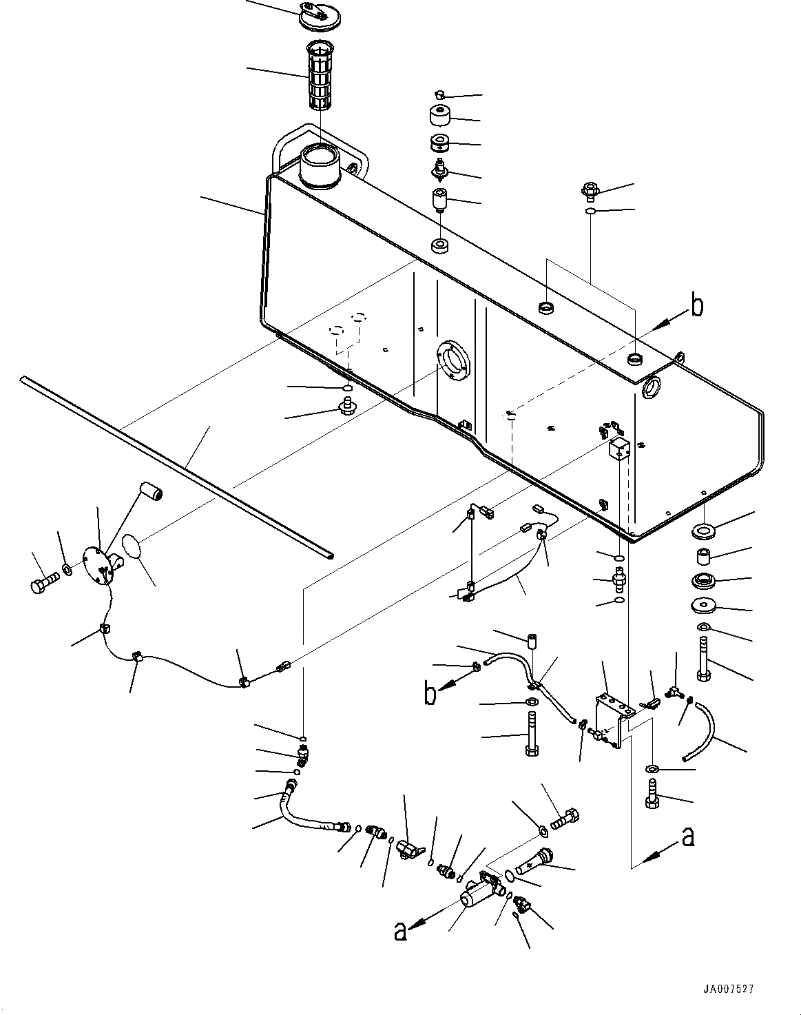 Схема запчастей Komatsu D65PX-16 - ТОПЛИВН. БАК. (№8-) ТОПЛИВН. БАК., БЕЗ ЗАПРАВОЧН.LING НАСОС
