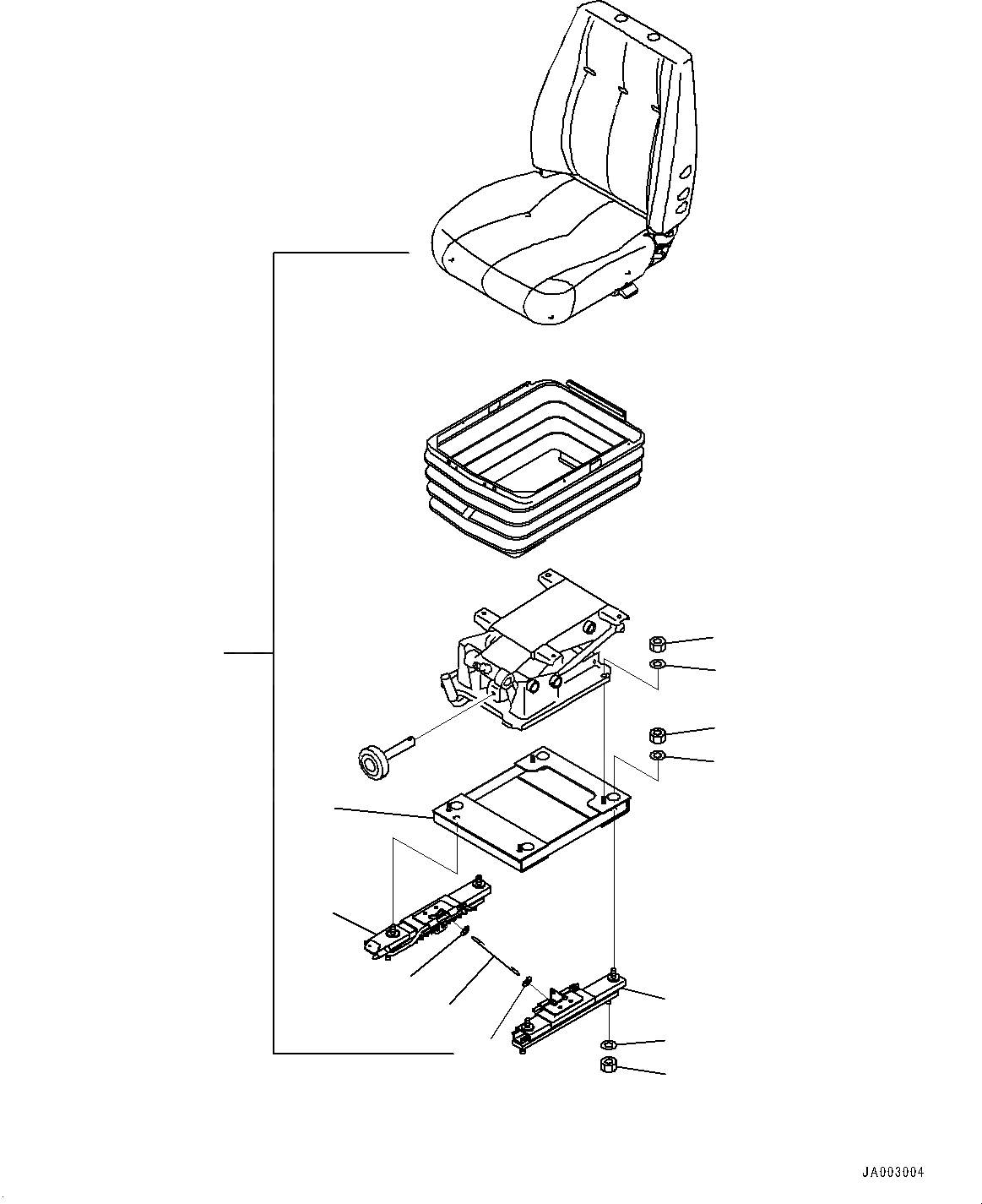 Схема запчастей Komatsu D65PX-16 - СИДЕНЬЕ ОПЕРАТОРА, (№8-87) СИДЕНЬЕ ОПЕРАТОРА, С ВОЗД. ПОДВЕСКОЙ, ТКАНЬ ТИП, СИДЕНЬЕ ОПЕРАТОРА TURN ТИП, С ОТКИДН. СПИНКОЙ ТИП