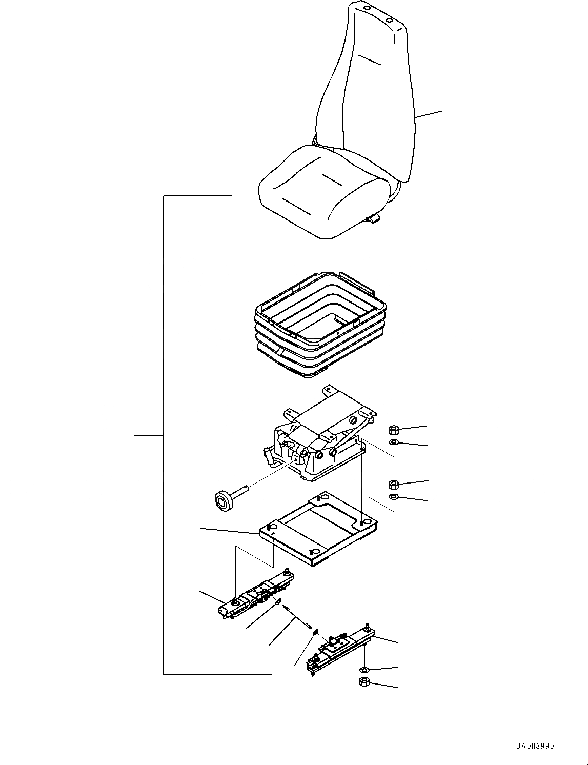 Схема запчастей Komatsu D65PX-16 - СИДЕНЬЕ ОПЕРАТОРА, (№88-87) СИДЕНЬЕ ОПЕРАТОРА, С ВОЗД. ПОДВЕСКОЙ, HI-BACK ТИП СИДЕНЬЕ ОПЕРАТОРА, ТКАНЬ ТИП, TURN И С ОТКИДН. СПИНКОЙ ТИП