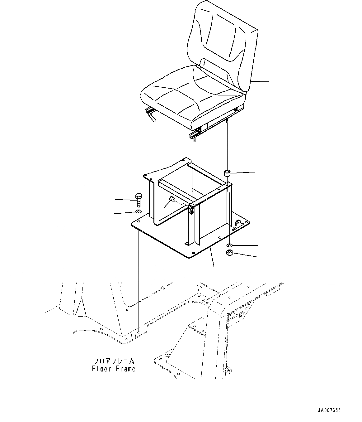 Схема запчастей Komatsu D65PX-16 - СИДЕНЬЕ ОПЕРАТОРА (№8-) СИДЕНЬЕ ОПЕРАТОРА, ЖЕСТК.