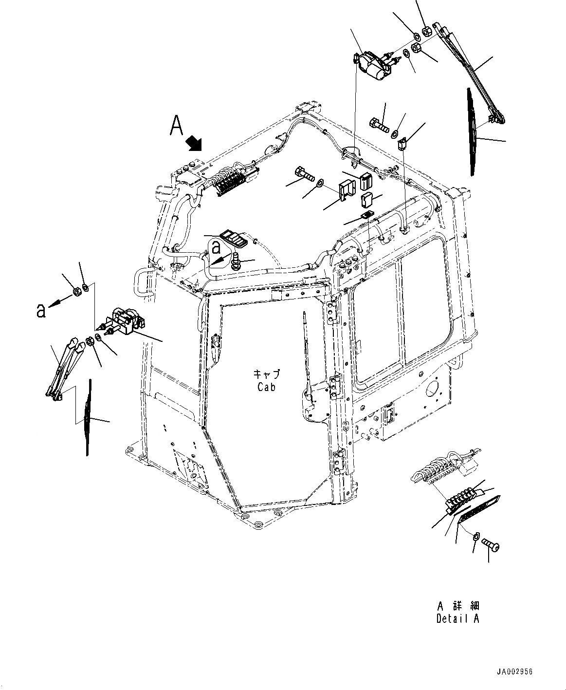 Схема запчастей Komatsu D65PX-16 - КАБИНА ROPS, ДВОРНИКИ И ОСВЕЩЕНИЕ (№8-) КАБИНА ROPS, С AM-FM STEREO РАДИО, CASSETTE, ЕСКАНАТ И ASIA, KOMTRAX, ORBCOMM, ДЛЯ СТРАН ЕС НОВ. NOISE ARRANGEMENT 
