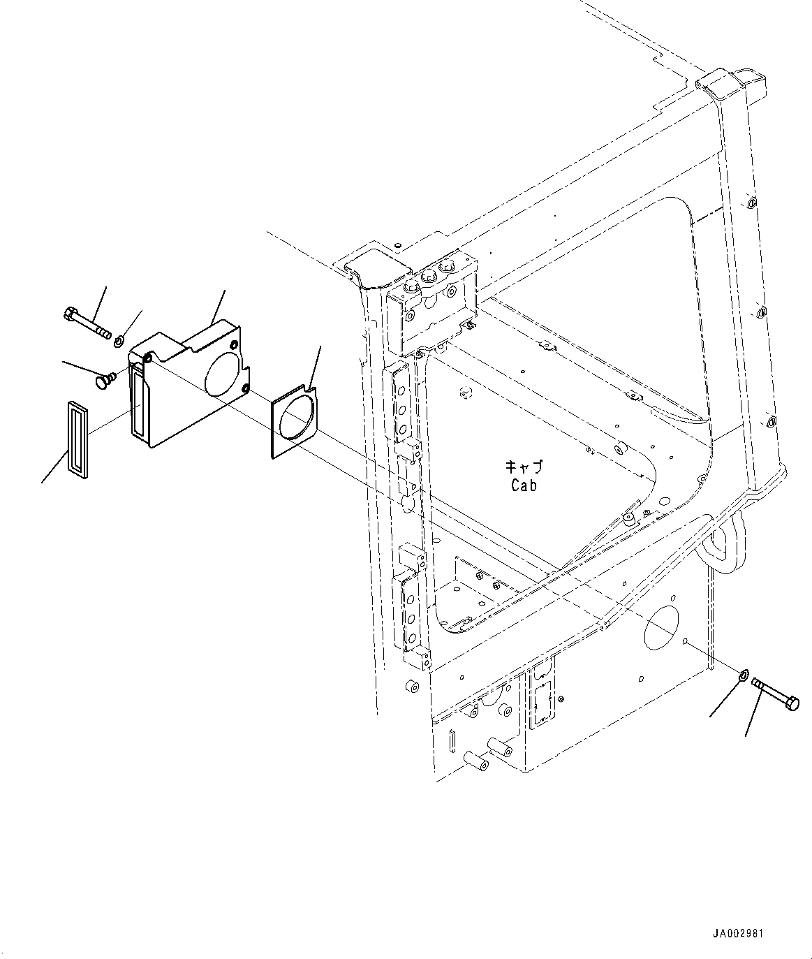 Схема запчастей Komatsu D65PX-16 - КАБИНА ROPS, КОНДИЦ. ВОЗДУХА ВОЗДУХОВОДЫ (/) (№8-) КАБИНА ROPS, С РАДИО, KOMTRAX, GPRS