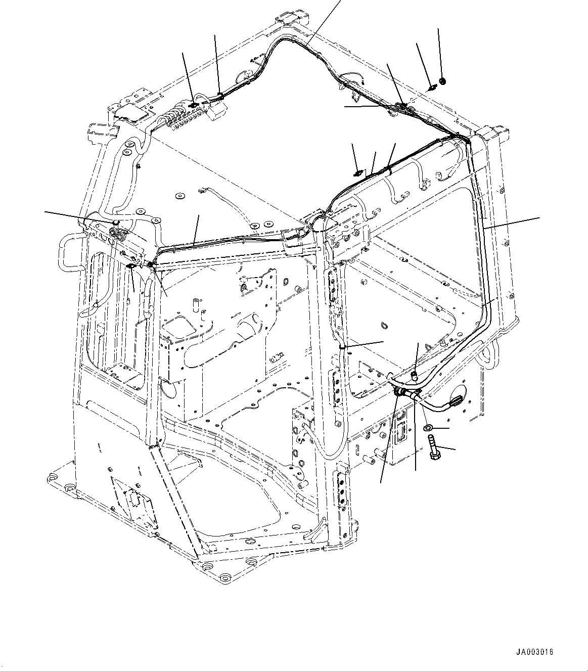 Схема запчастей Komatsu D65PX-16 - КАБИНА ROPS, ОМЫВАТЕЛЬ СТЕКЛА ТРУБЫ (№8-) КАБИНА ROPS, С AM-FM STEREO РАДИО, CASSETTE, ЕСКАНАТ И ASIA, KOMTRAX, ORBCOMM