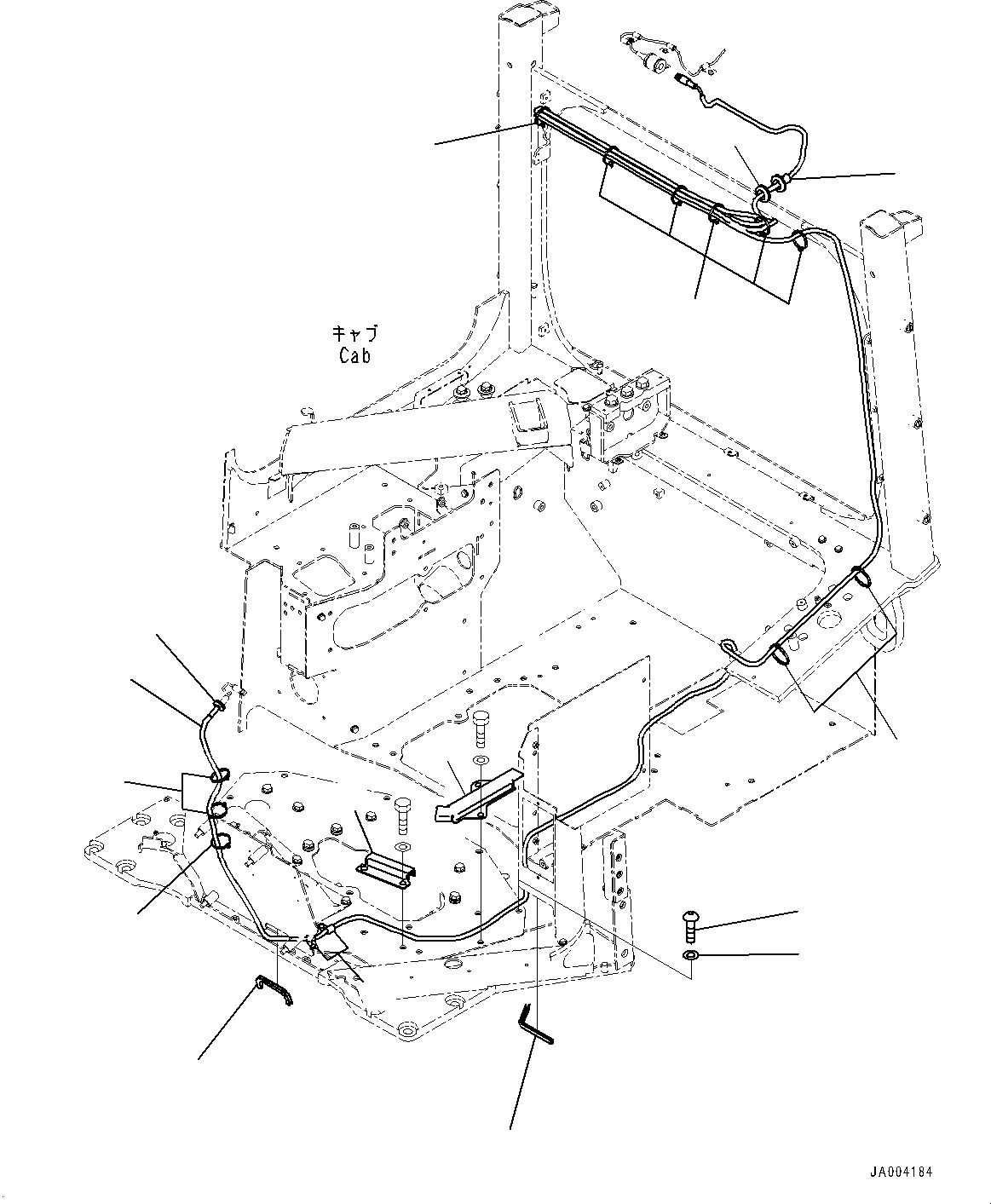 Схема запчастей Komatsu D65PX-16 - КАБИНА ROPS, ПРОВОДКА (№89-) КАБИНА ROPS, С ЗАДН.VIEW CAMERA, KOMTRAX, ORBCOMM, PROVISION ДЛЯ РАДИО