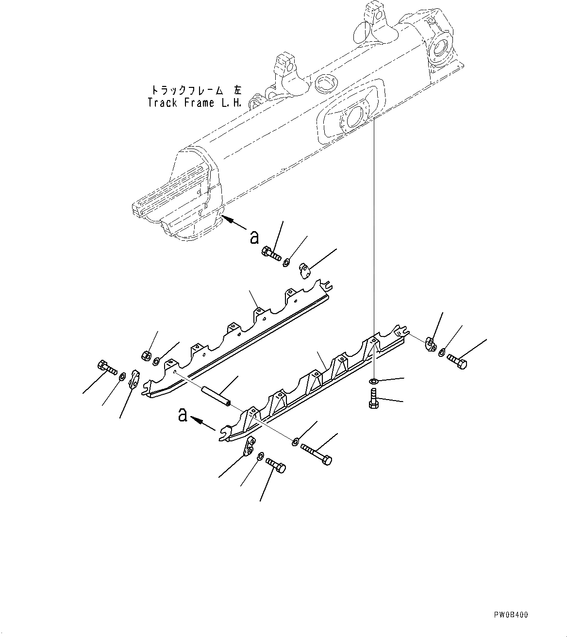 Схема запчастей Komatsu D65PX-16 - ЗАЩИТА ОПОРНЫХ КАТКОВ (№8-) ЗАЩИТА ОПОРНЫХ КАТКОВ, ПОЛН. ЗАЩИТА КАТКОВ