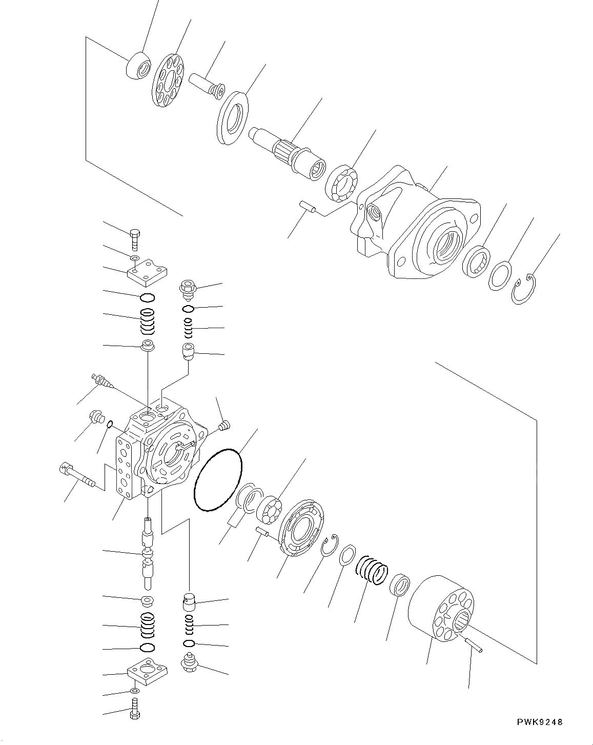 Схема запчастей Komatsu D65WX-16 - ГИДРАВЛ МАСЛ. НАСОС И МОТОР, HSS МОТОР (/) (№8-) ГИДРАВЛ МАСЛ. НАСОС И МОТОР