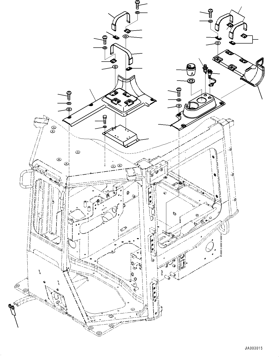 Схема запчастей Komatsu D65WX-16 - КАБИНА ROPS, КОМПОНЕНТЫ (№8-8) КАБИНА ROPS, С РАДИО, KOMTRAX, ORBCOMM, ДЛЯ СТРАН ЕС НОВ. NOISE ARRANGEMENT 