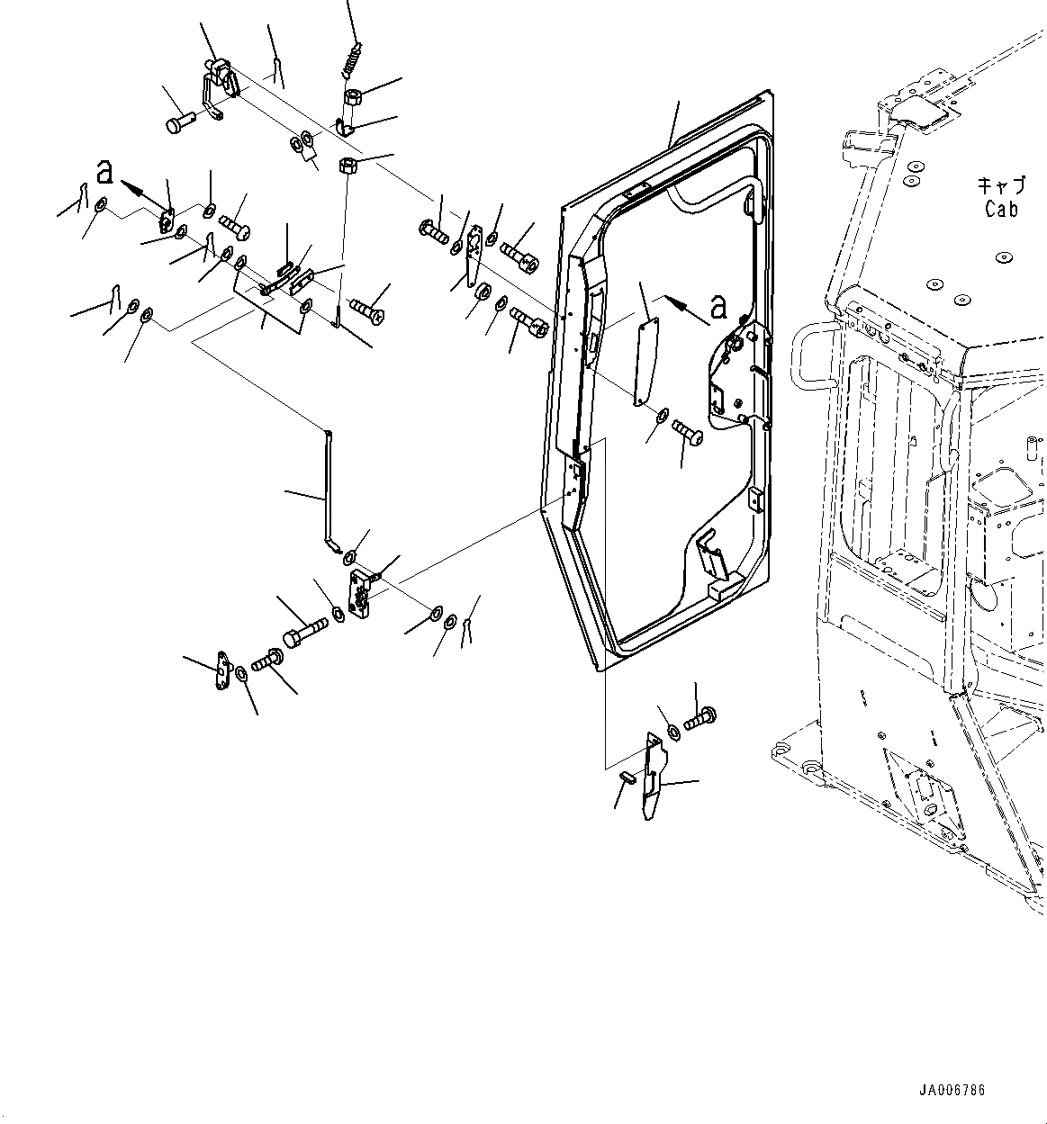 Схема запчастей Komatsu D65WX-16 - КАБИНА ROPS, ДВЕРЬ И LATCH, ПРАВ. (№8-8979) КАБИНА ROPS, С ЗАДН.VIEW CAMERA, KOMTRAX, ORBCOMM, ДЛЯ СТРАН ЕС НОВ. NOISE ARRANGEMENT , PROVISION ДЛЯ РАДИО