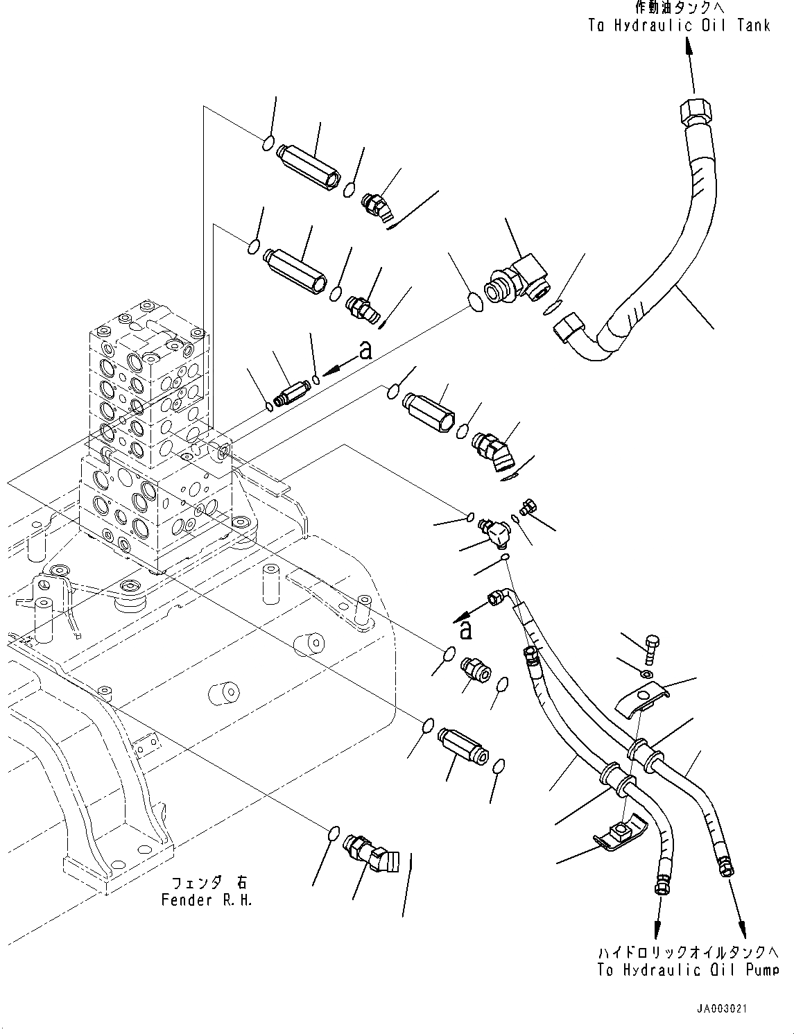 Схема запчастей Komatsu D65WX-16 - КРЫЛО ГРУППА, ГИДРОЛИНИЯ (№8-) КРЫЛО ГРУППА, ДЛЯ MACHINE С 5-СЕКЦИОНН. КЛАПАН ГИДРАВЛS, С ОТВАЛ С ПЕРЕКОСОМ, ДЛЯ MACHINE С РЫХЛИТЕЛЕМ