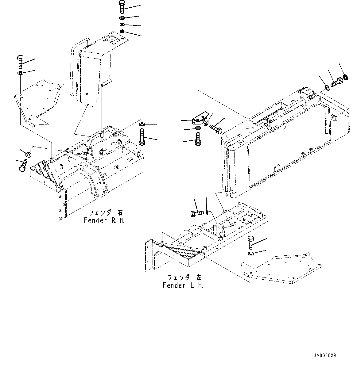 Схема запчастей Komatsu D65WX-16 - КРЫШКА КРЫЛА, КРЕПЛЕНИЕ (№8-878) КРЫШКА КРЫЛА, С ПОРУЧНЯМИ, СИДЕНЬЕ ОПЕРАТОРА, ЗАПРАВОЧН.LING НАСОС