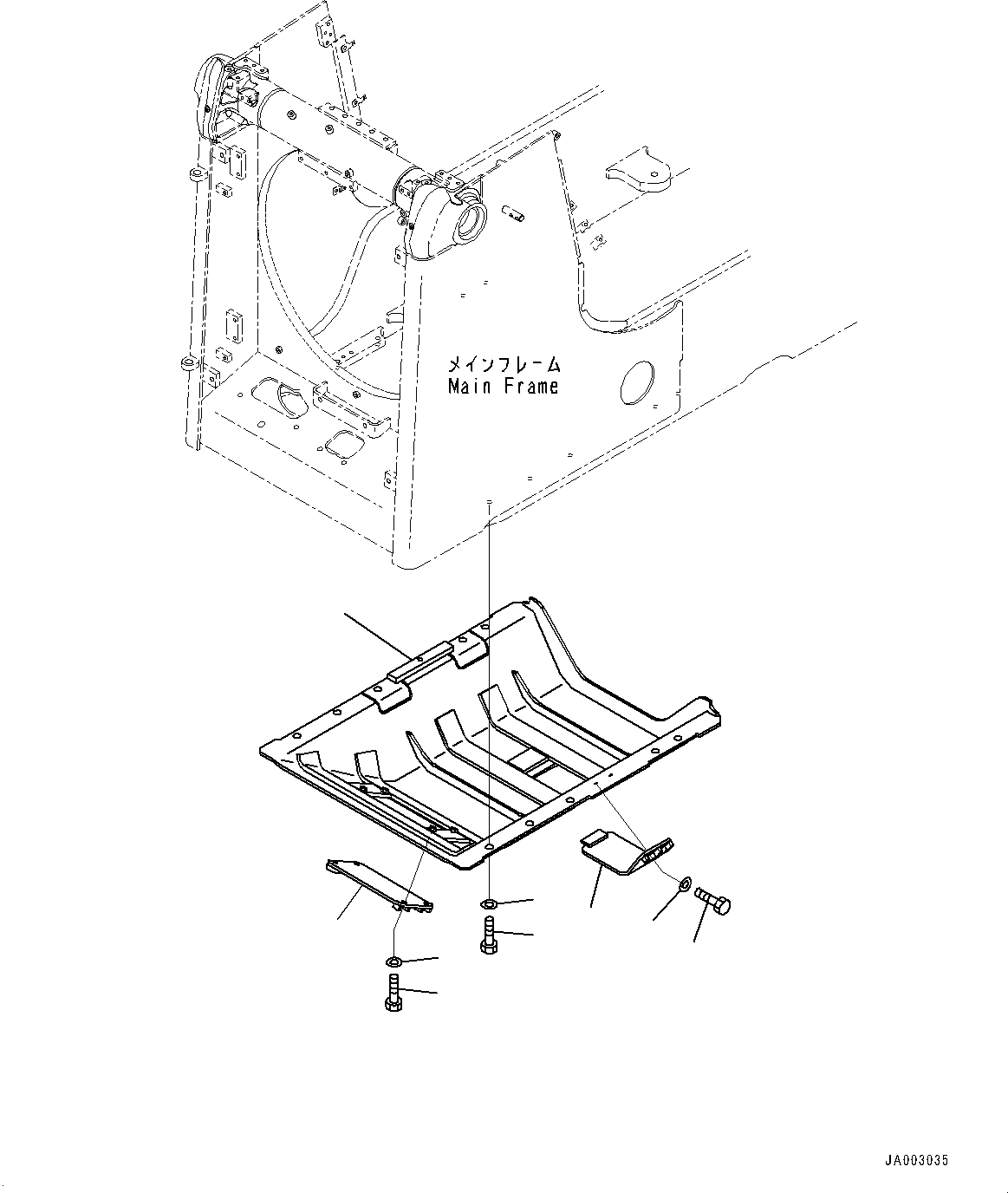 Схема запчастей Komatsu D65WX-16 - НИЖН. ЗАЩИТА (№8-) НИЖН. ЗАЩИТА, HINGED