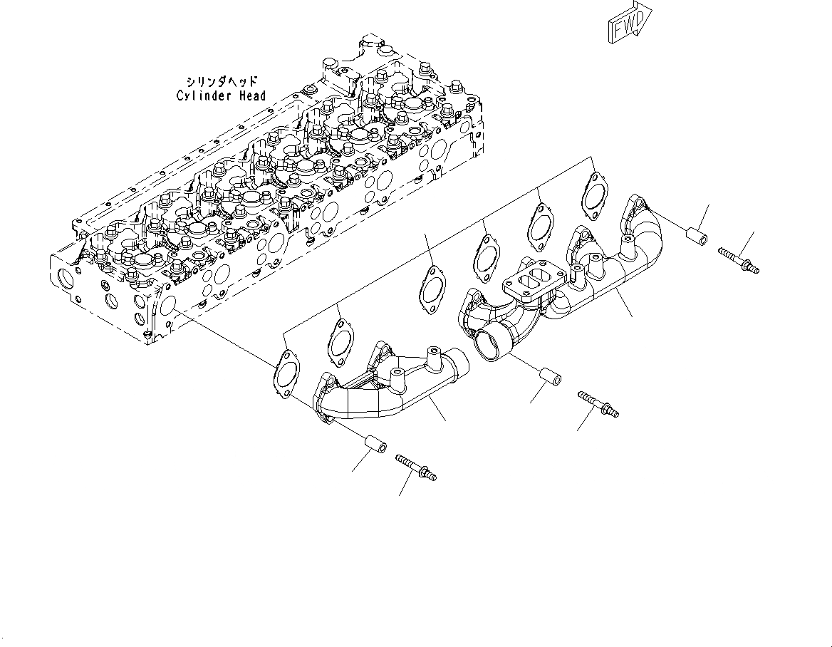 Схема запчастей Komatsu SAA6D114E-3E - ВЫПУСКНОЙ КОЛЛЕКТОР (№88-) ВЫПУСКНОЙ КОЛЛЕКТОР