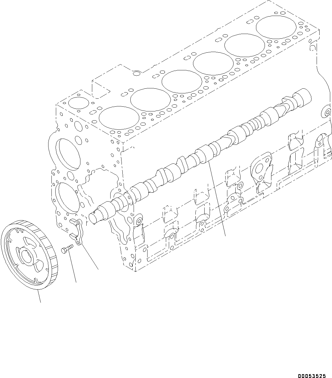 Схема запчастей Komatsu SAA6D114E-3E - РАСПРЕДВАЛ (№88-) РАСПРЕДВАЛ