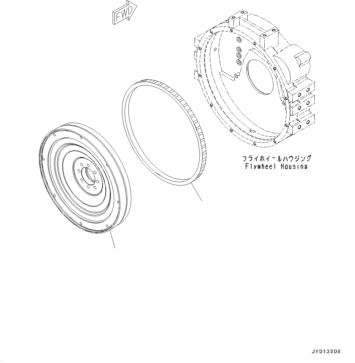 Схема запчастей Komatsu SAA6D114E-3E - МАХОВИК (№88-) МАХОВИК