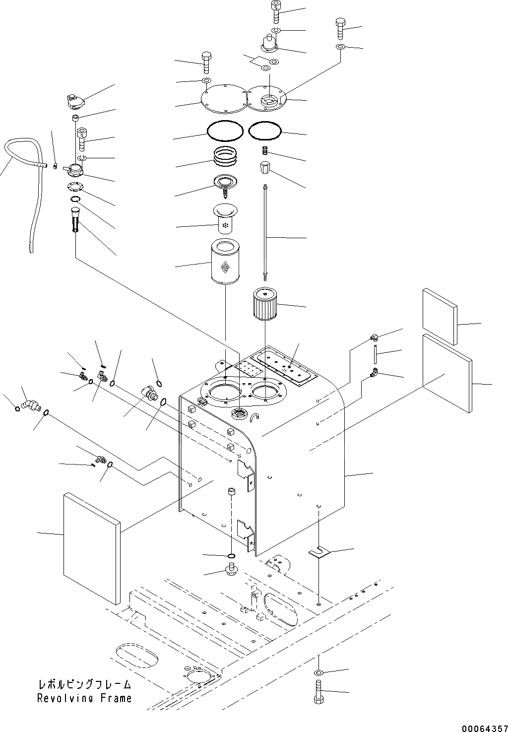 Схема запчастей Komatsu PC300-8 - ГИДРАВЛ МАСЛ. БАК (№C-) ГИДРАВЛ МАСЛ. БАК