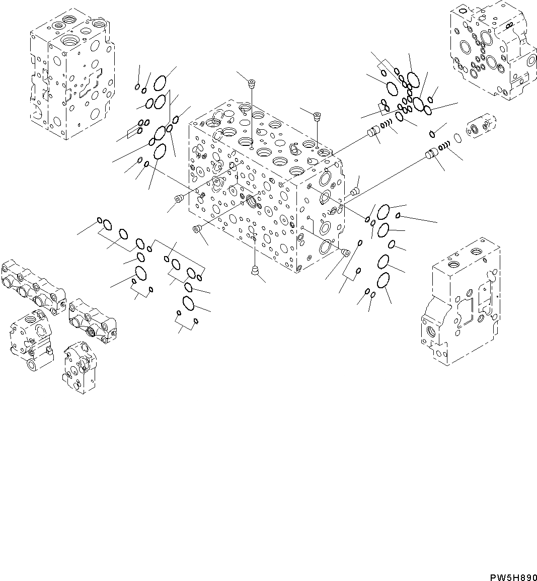 Схема запчастей Komatsu PC300-8 - ОСНОВН. УПРАВЛЯЮЩ. КЛАПАН ВНУТР. ЧАСТИ (/) (№C-) ОСНОВН. УПРАВЛЯЮЩ. КЛАПАН