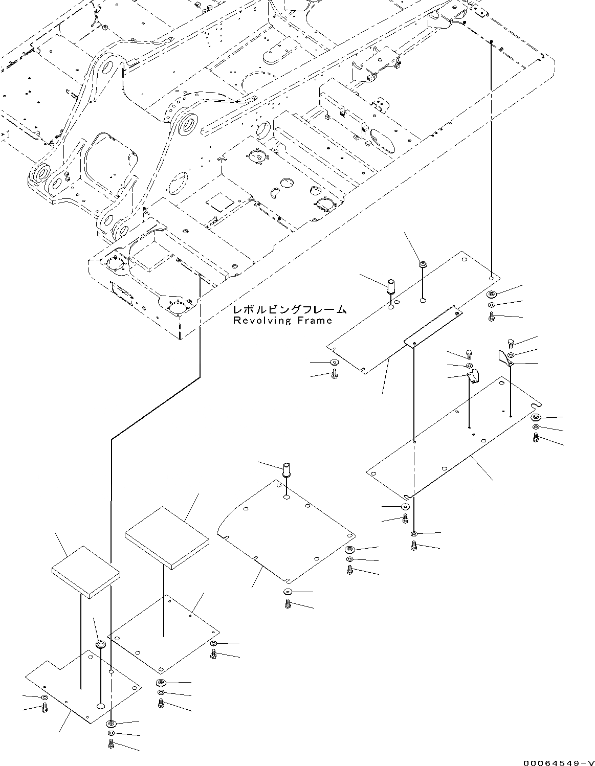 Схема запчастей Komatsu PC300-8 - НИЖН. КРЫШКА, ДЛЯ EXTRA ПЛОХ. ТОПЛИВО (/) (№C-) НИЖН. КРЫШКА, ДЛЯ EXTRA ПЛОХ. ТОПЛИВО