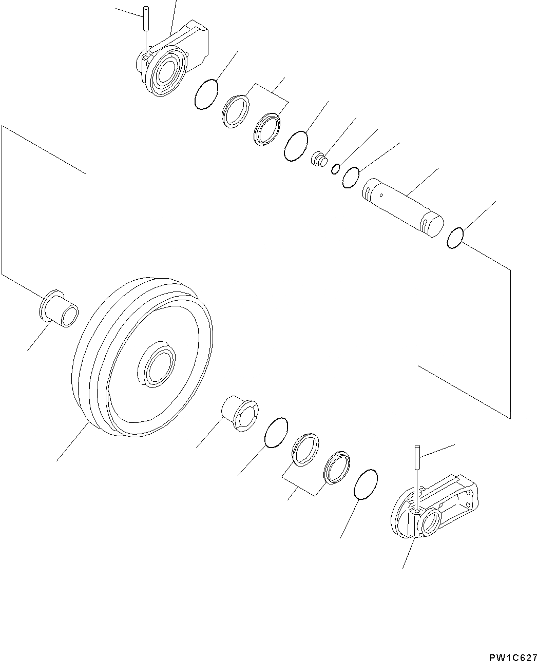 Схема запчастей Komatsu PC300-8 - ПЕРЕДН. ЛЕНИВЕЦ И ОПОРНЫЙ ЭЛЕМЕНТ ЛЕНИВЦА (/) (№C-) ПЕРЕДН. ЛЕНИВЕЦ И ОПОРНЫЙ ЭЛЕМЕНТ ЛЕНИВЦА