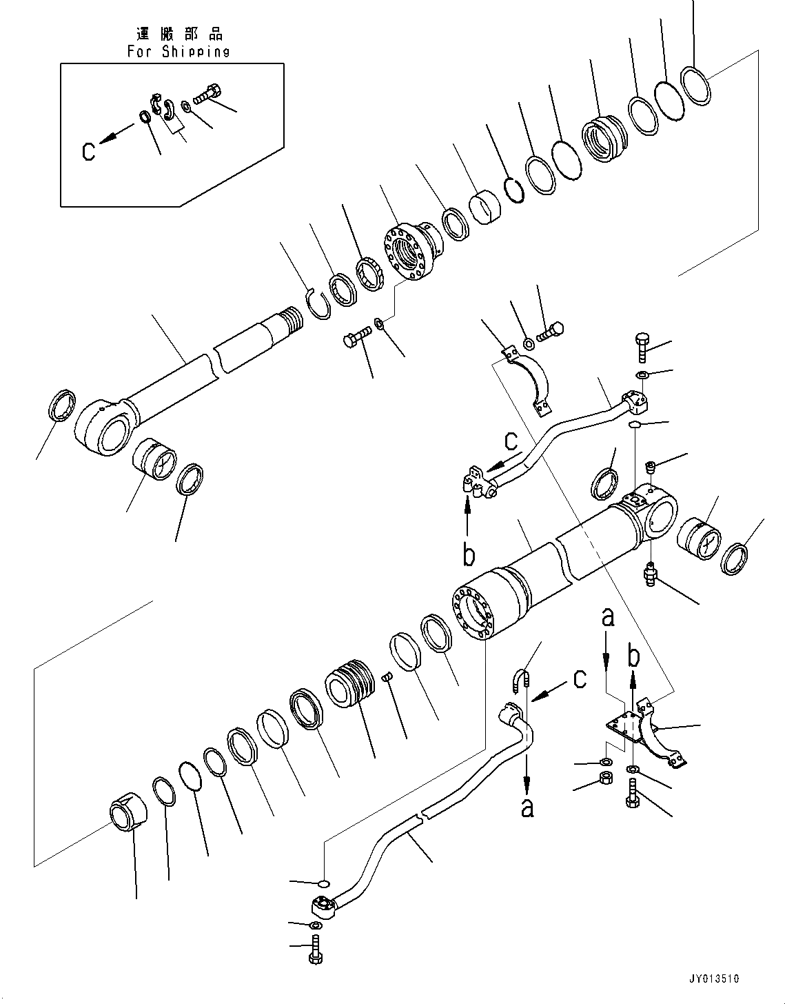 Схема запчастей Komatsu PC300-8 - ЦИЛИНДР СТРЕЛЫ, ЧАС. СИСТ. СМАЗКИ ТИП ВНУТР. ЧАСТИ, LHS (№C-) ЦИЛИНДР СТРЕЛЫ, ЧАС. СИСТ. СМАЗКИ ТИП