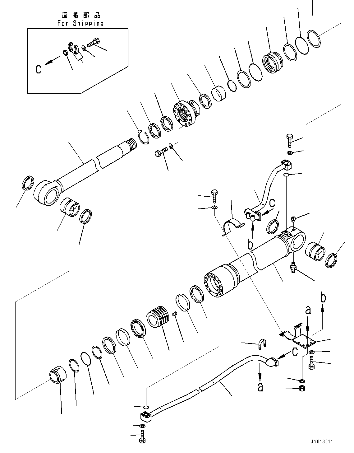 Схема запчастей Komatsu PC300-8 - ЦИЛИНДР СТРЕЛЫ, ЧАС. СИСТ. СМАЗКИ ТИП ВНУТР. ЧАСТИ, RHS (№C-) ЦИЛИНДР СТРЕЛЫ, ЧАС. СИСТ. СМАЗКИ ТИП