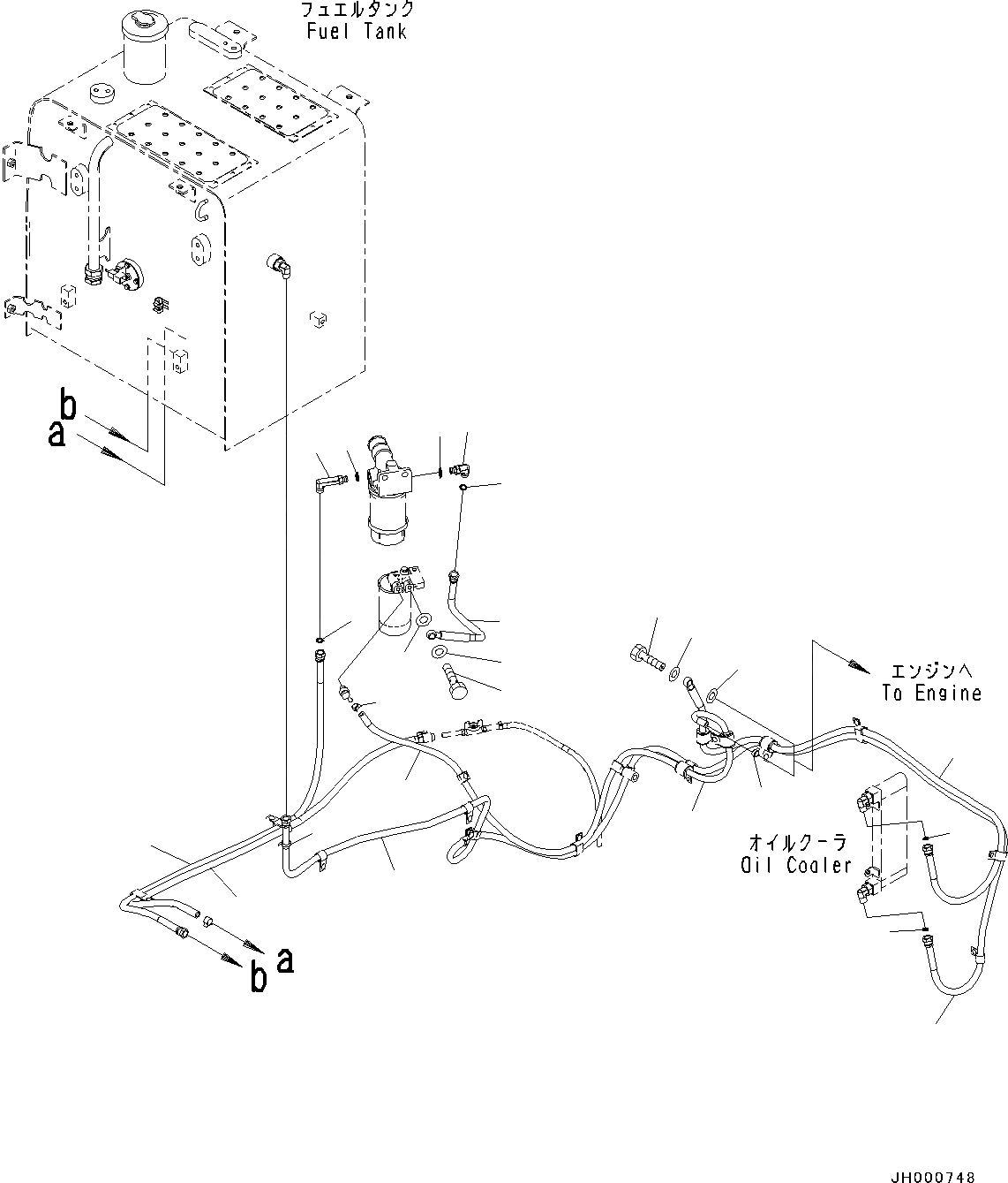 Схема запчастей Komatsu PC130-8 - ТОПЛИВН. ПОДАЮЩ. ТРУБЫ(№C-) ТОПЛИВН. ПОДАЮЩ. ТРУБЫ