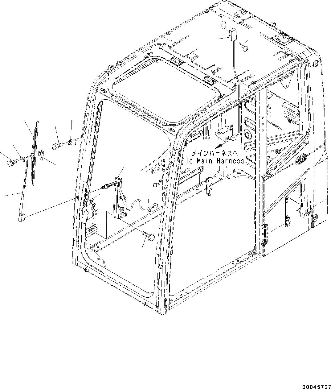 Схема запчастей Komatsu PC130-8 - КАБИНА, ДЛЯ KAL(№C-) КАБИНА, ДЛЯ KAL