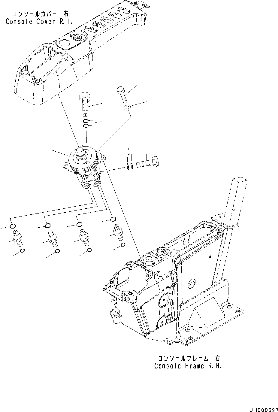 Схема запчастей Komatsu PC130-8 - КАБИНА, -АКТУАТОР(№C-) КАБИНА, -АКТУАТОР