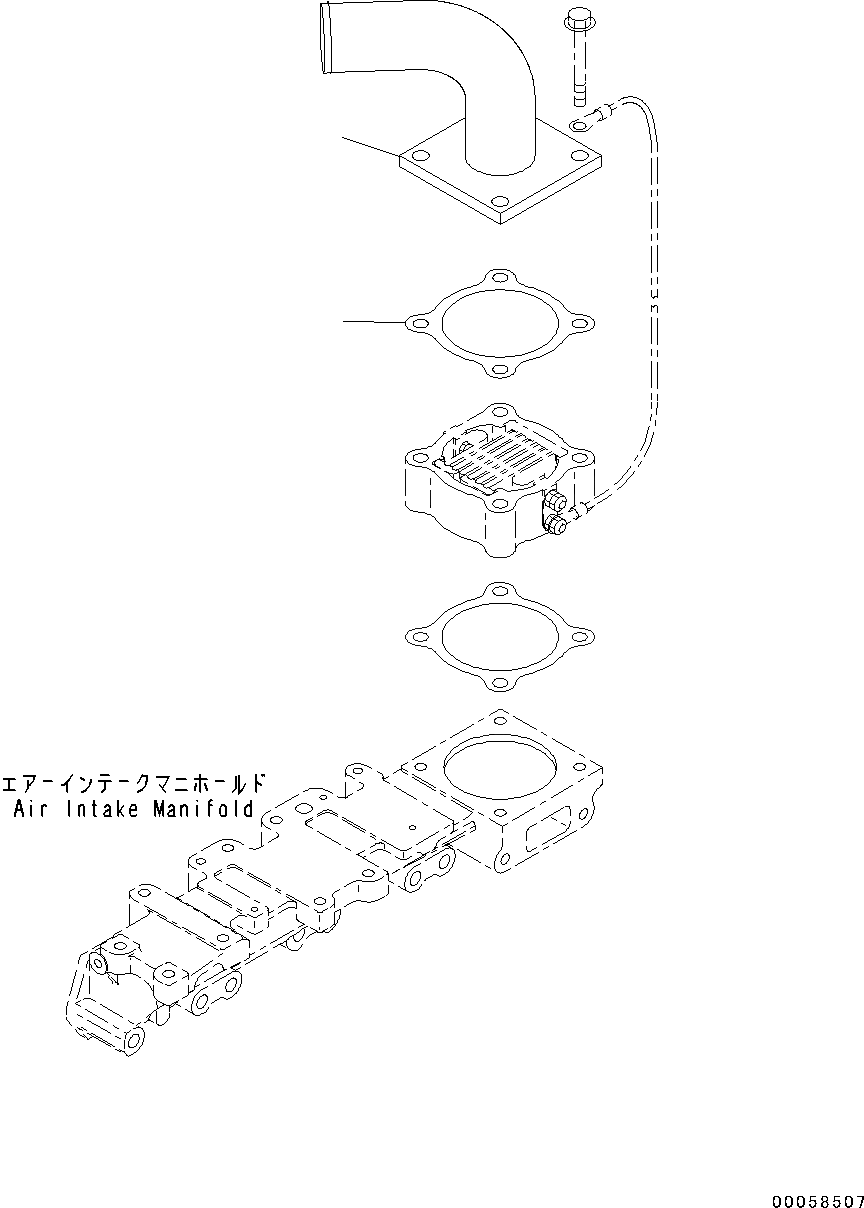 Схема запчастей Komatsu SAA4D95LE-5D - ВПУСК ВОЗДУХА СОЕДИН-Е(№-) ВПУСК ВОЗДУХА СОЕДИН-Е