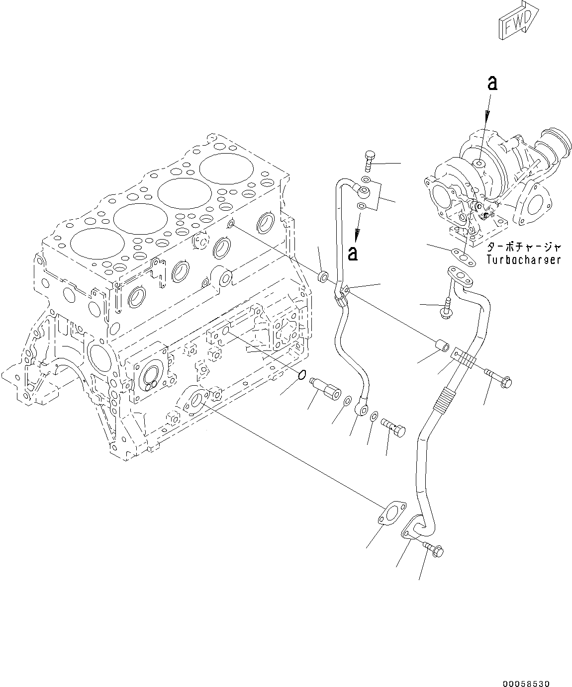Схема запчастей Komatsu SAA4D95LE-5D - МАСЛОПРОВОДЯЩИЕ ТРУБКИ ТУРБОНАГНЕТАТЕЛЯ(№-) МАСЛОПРОВОДЯЩИЕ ТРУБКИ ТУРБОНАГНЕТАТЕЛЯ