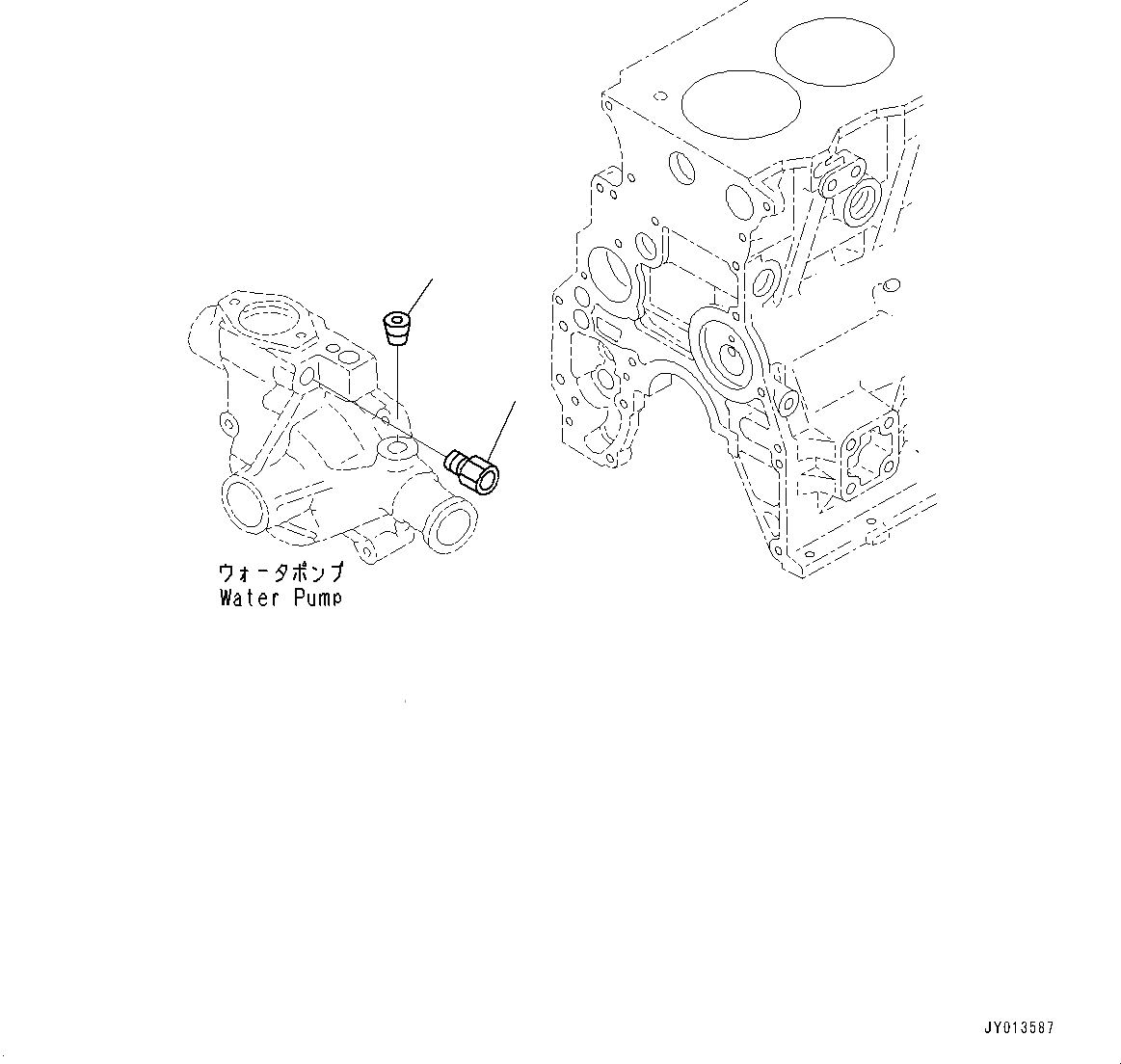 Схема запчастей Komatsu SAA4D95LE-5D - ВОДЯНАЯ ПОМПА(№-) ВОДЯНАЯ ПОМПА