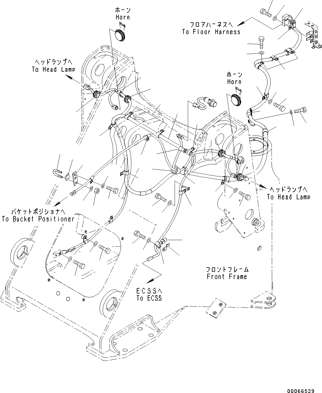 Схема запчастей Komatsu WA200-6 - ПЕРЕДН. WIRE Э/ПРОВОДКА (№C-) ПЕРЕДН. WIRE Э/ПРОВОДКА