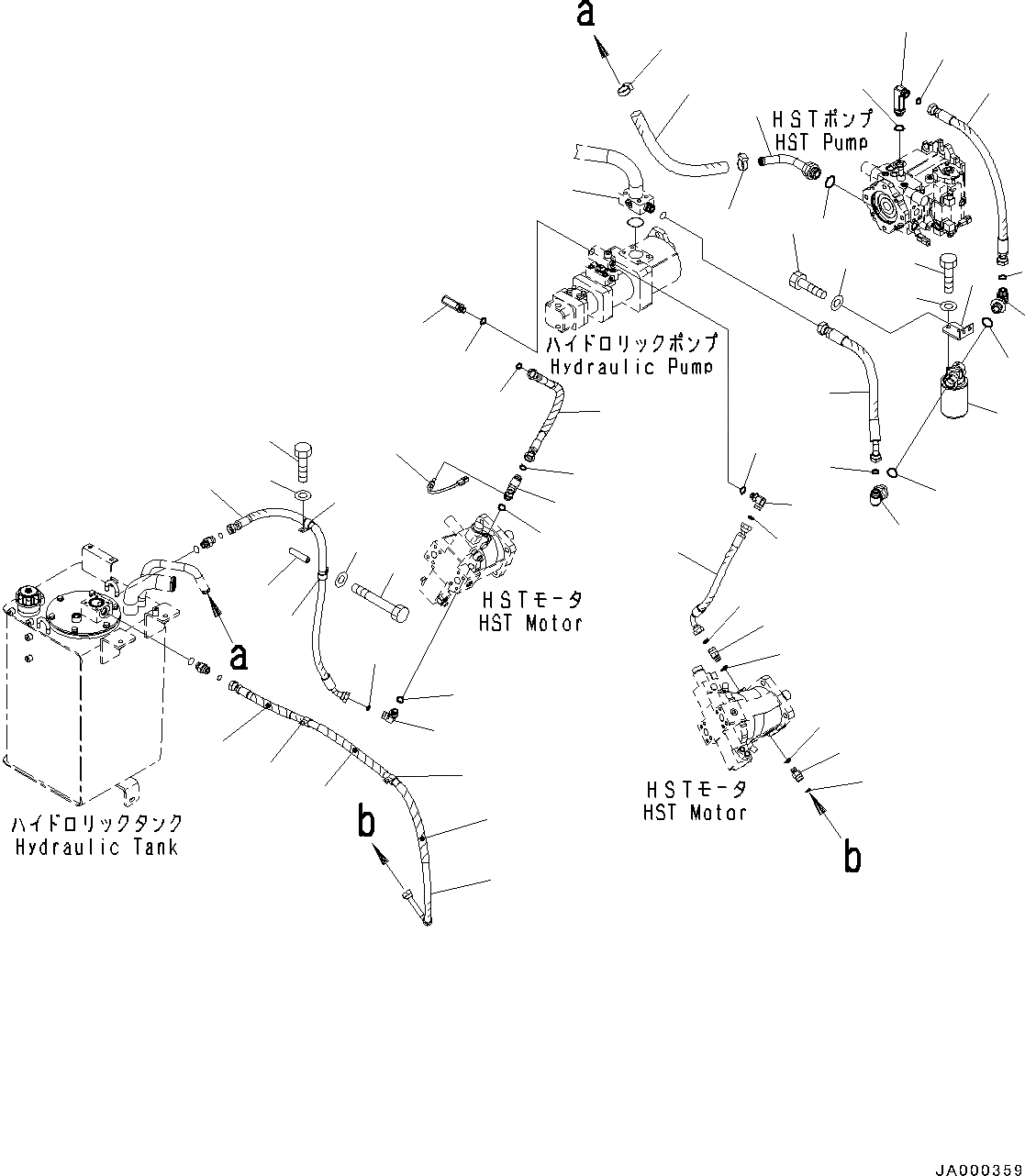 Схема запчастей Komatsu WA200-6 - HYDROSTATIC ТРАНСМИССИЯ (HST) МАСЛОПРОВОДЯЩАЯ ЛИНИЯ ПОДАЧА ТРУБЫ (№C-) HYDROSTATIC ТРАНСМИССИЯ (HST) МАСЛОПРОВОДЯЩАЯ ЛИНИЯ