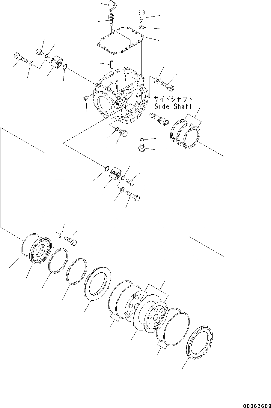 Схема запчастей Komatsu WA200-6 - ЗАДН. МОСТ КРЫШКАAND ТОРМОЗ. (№C-) ЗАДН. МОСТ