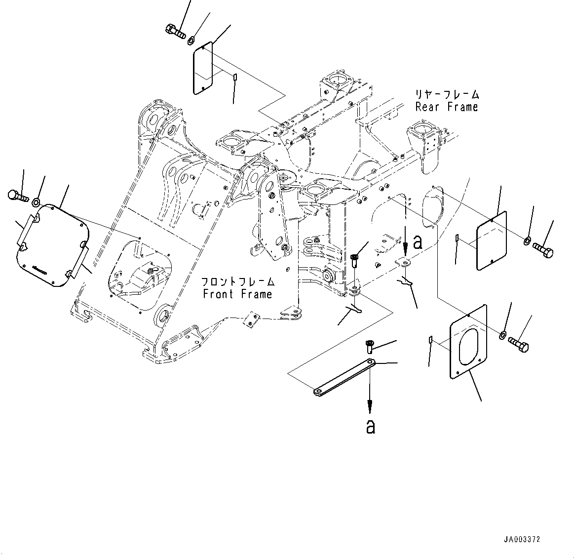 Схема запчастей Komatsu WA200-6 - СОЧЛ. СОЕД. БЛОКИР. BAR И РАМА КРЫШКА(№C-) СОЧЛ. СОЕД. БЛОКИР. BAR И РАМА COVER