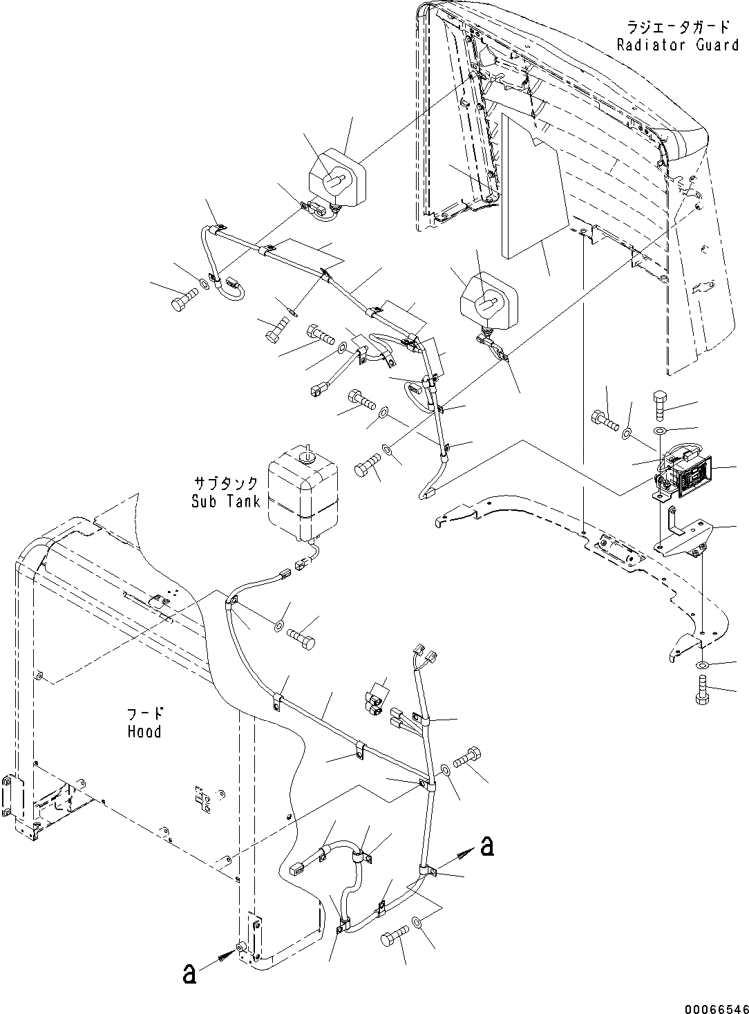 Схема запчастей Komatsu WA200-6 - КАПОТ LIGHT И BUZZER (№C-) КАПОТ