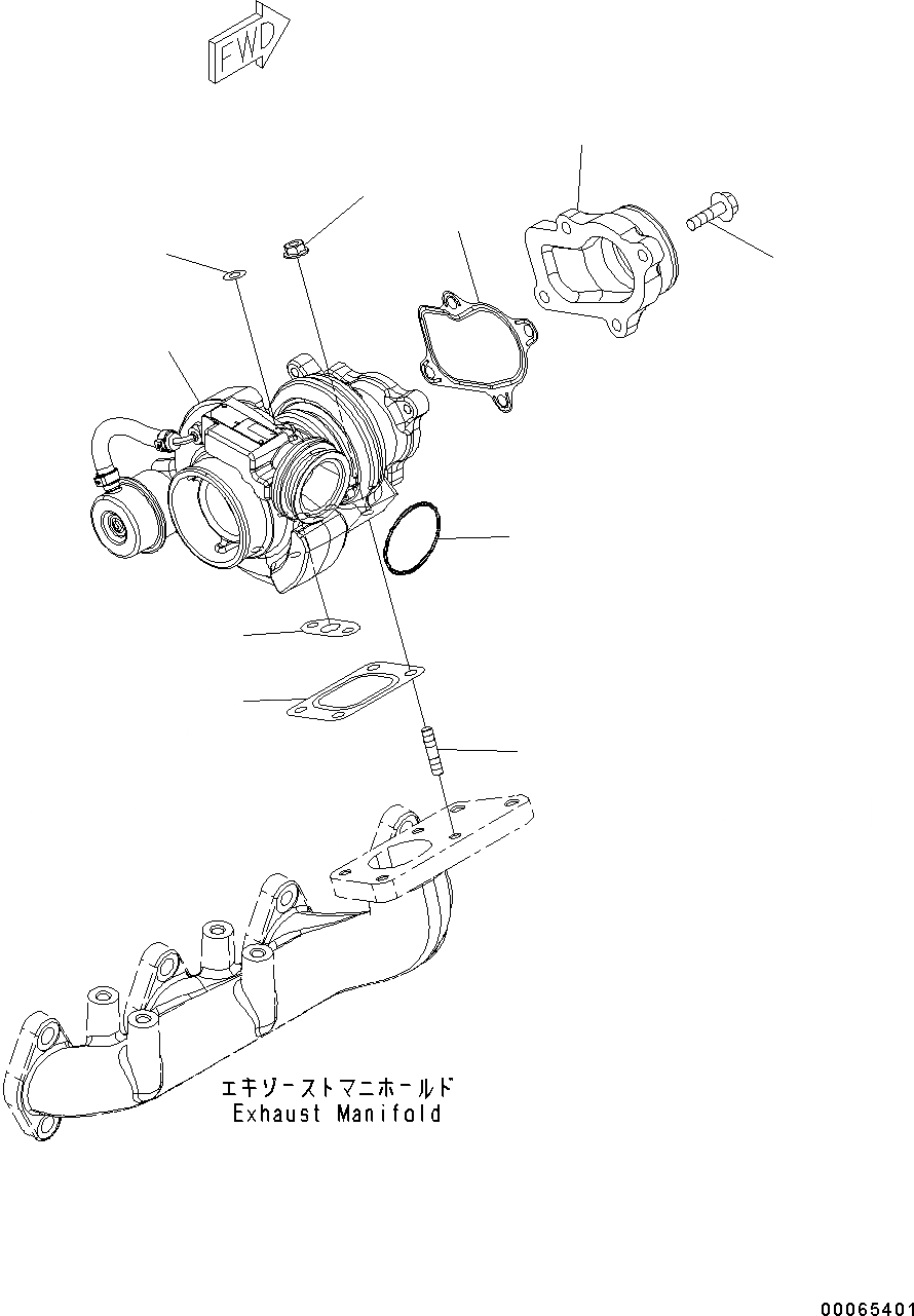 Схема запчастей Komatsu SAA4D107E-1B - ТУРБОНАГНЕТАТЕЛЬ (№779-) ТУРБОНАГНЕТАТЕЛЬ
