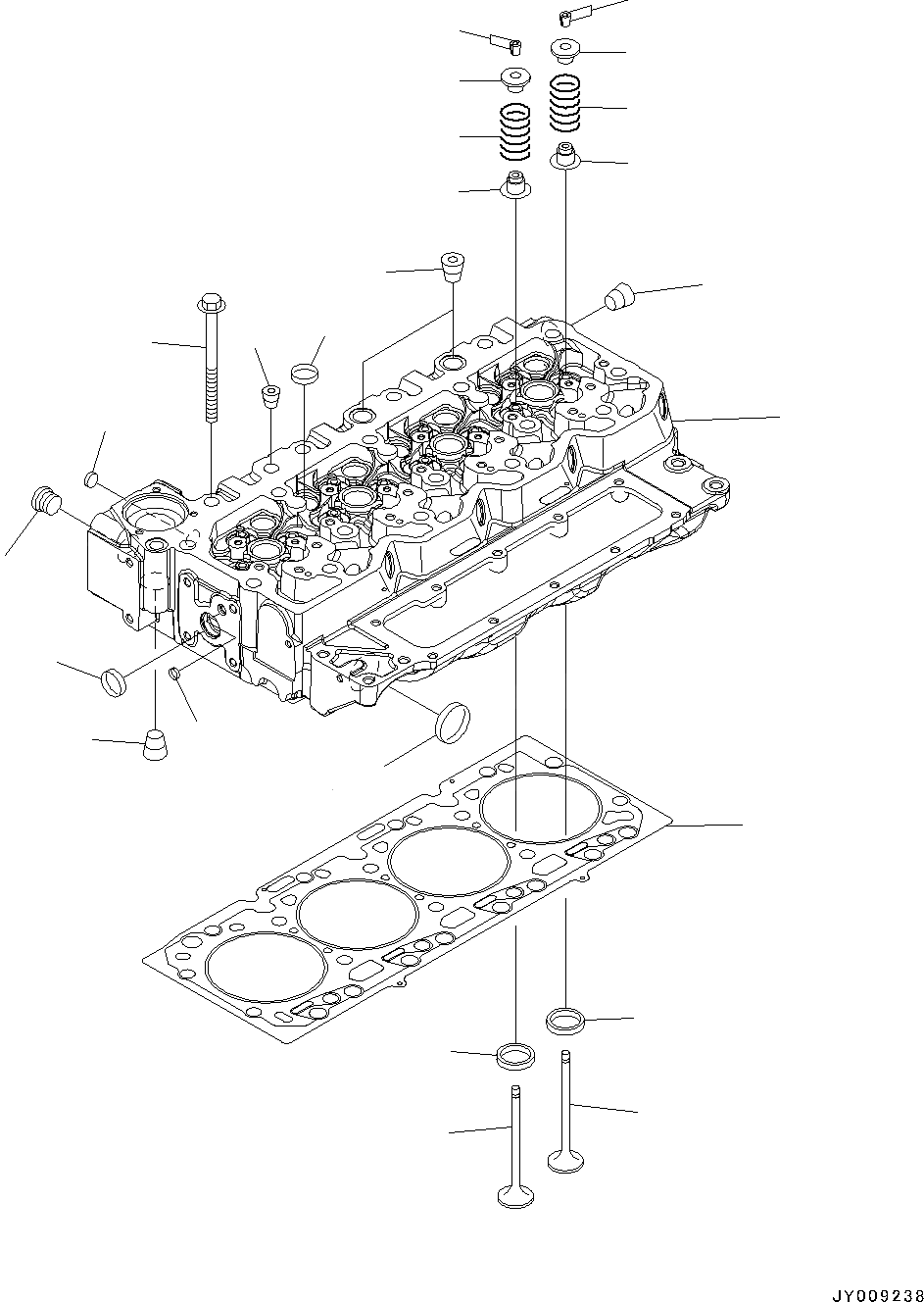 Схема запчастей Komatsu SAA4D107E-1D - ГОЛОВКА ЦИЛИНДРОВ (№77-) ГОЛОВКА ЦИЛИНДРОВ