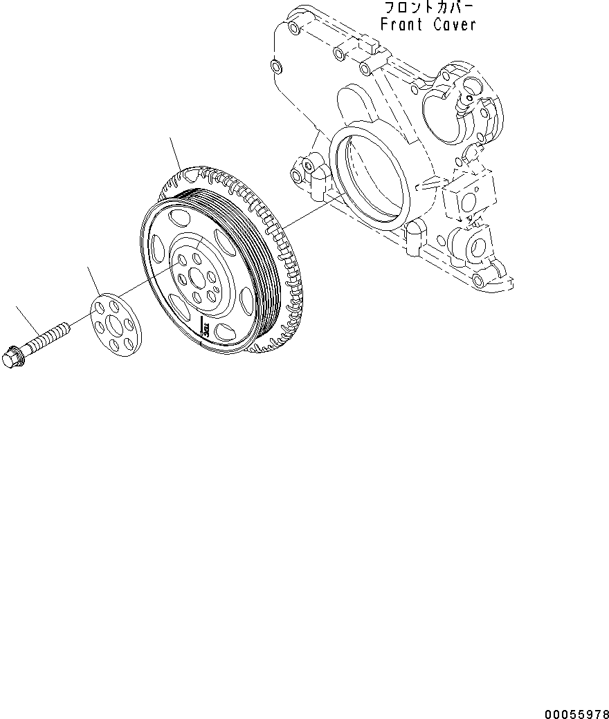 Схема запчастей Komatsu SAA4D107E-1D - ДЕМПФЕР (№77-) ДЕМПФЕР