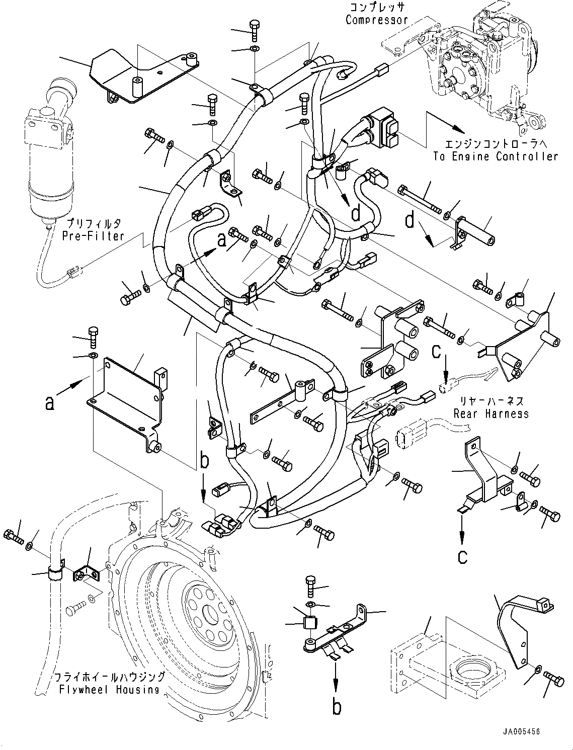 Схема запчастей Komatsu WA320-6 - КОМПОНЕНТЫ ДВИГАТЕЛЯ, ДВИГАТЕЛЬ ПРОВОДКА (№79-) КОМПОНЕНТЫ ДВИГАТЕЛЯ, С EXTRA BAD ТОПЛИВН. И ПЛОХ. ТОПЛИВО СПЕЦ-ЯIFICATION, ВОДН.+DUST, ДОПОЛН. ФИЛЬТР., ДЛЯ ЗАПЫЛЕНН TERRAI