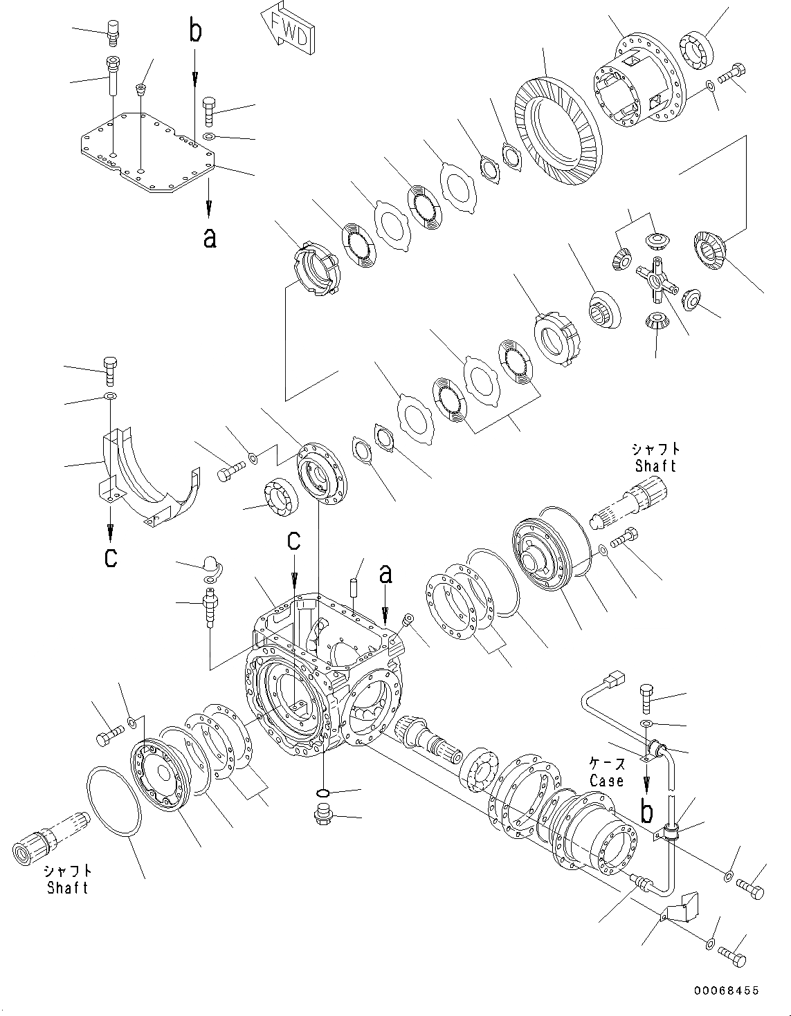 Схема запчастей Komatsu WA320-6 - ПЕРЕДНИЙ МОСТ, ДИФФЕРЕНЦ. (/) (№79-) ПЕРЕДНИЙ МОСТ, С LIMITED-SПАЛЕЦ ДИФФЕРЕНЦ.