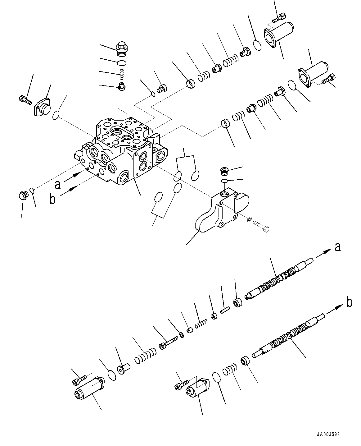 Схема запчастей Komatsu WA320-6 - ГИДРАВЛ УПРАВЛЯЮЩ. КЛАПАН, ВНУТР. ЧАСТИ (/) (№79-) ГИДРАВЛ УПРАВЛЯЮЩ. КЛАПАН, 2-Х СЕКЦИОНН. КЛАПАН ARRANGEMENT